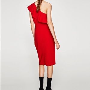 Zara one shoulder midi